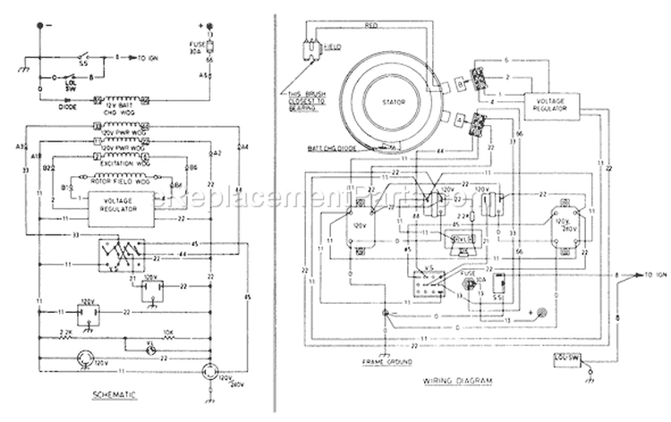 Page M Diagram and Parts List for 8648-1  Briggs and Stratton Generator